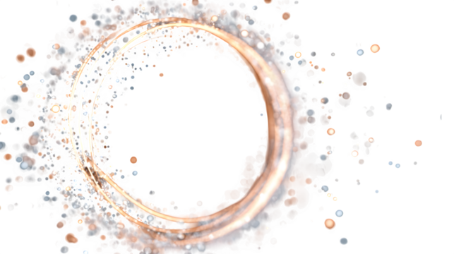 abstract circle of energy in soft light particles, floating on transparent background - Powered by Adobe