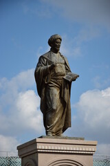 Astana (Nur-Sultan), Kazakhstan – Monument to the medieval islamic philosopher  Abu Nasr Al Farabi (870-950), in Astana (Nur-Sultan), capital of Kazakhstan