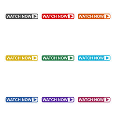 Obraz premium Web watch now button icon isolated on white background. Set icons colorful