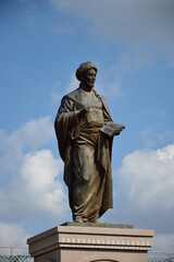 Astana (Nur-Sultan), Kazakhstan – Monument to the medieval islamic philosopher  Abu Nasr Al Farabi (870-950), in Astana (Nur-Sultan), capital of Kazakhstan