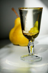 Vodka, Pear fruit brandy.  Balkan hard alcoholic drink, brandy from fermented fruits. Raki, rakia, ratafia