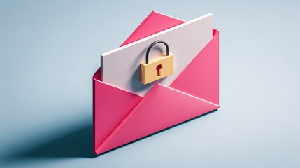 This image illustrates secure email protection with a locked envelope, symbolizing defense against phishing and cyber threats. Ideal for discussions about digital security.