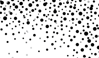 Abstract black background with scattered white shapes