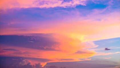 Vivid Sunset Sky with Dramatic Clouds and Beautiful Color Palette