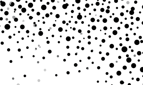 Abstract black background with scattered white shapes