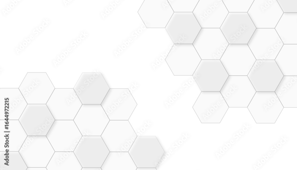 Poster abstract background with white or gray hexagon, chic and modern marble hexagon pattern, shiny black 