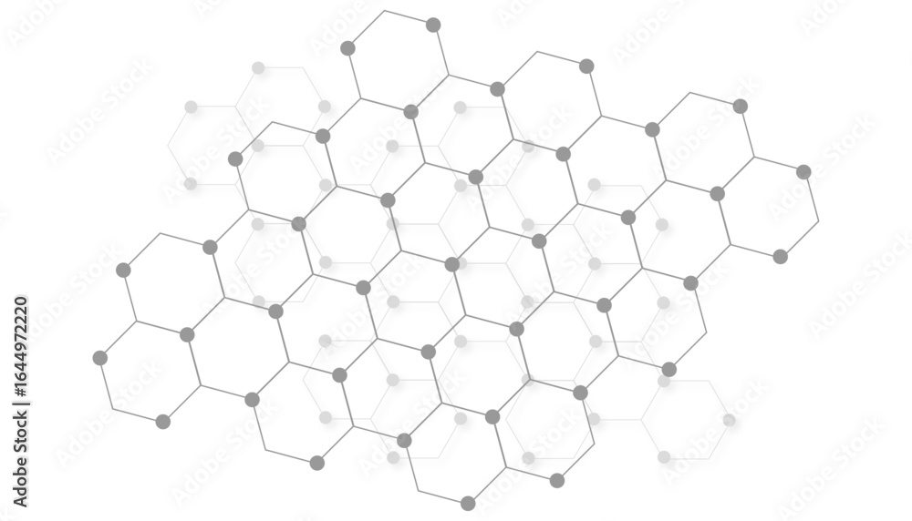 Poster vector banner design with hexagons. abstract hexagonal molecules technology background and science d