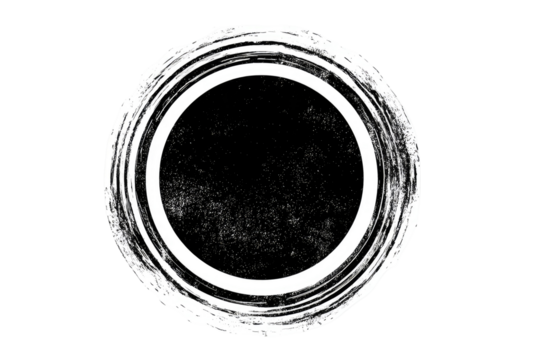 Abstract circular graphic with textured edges