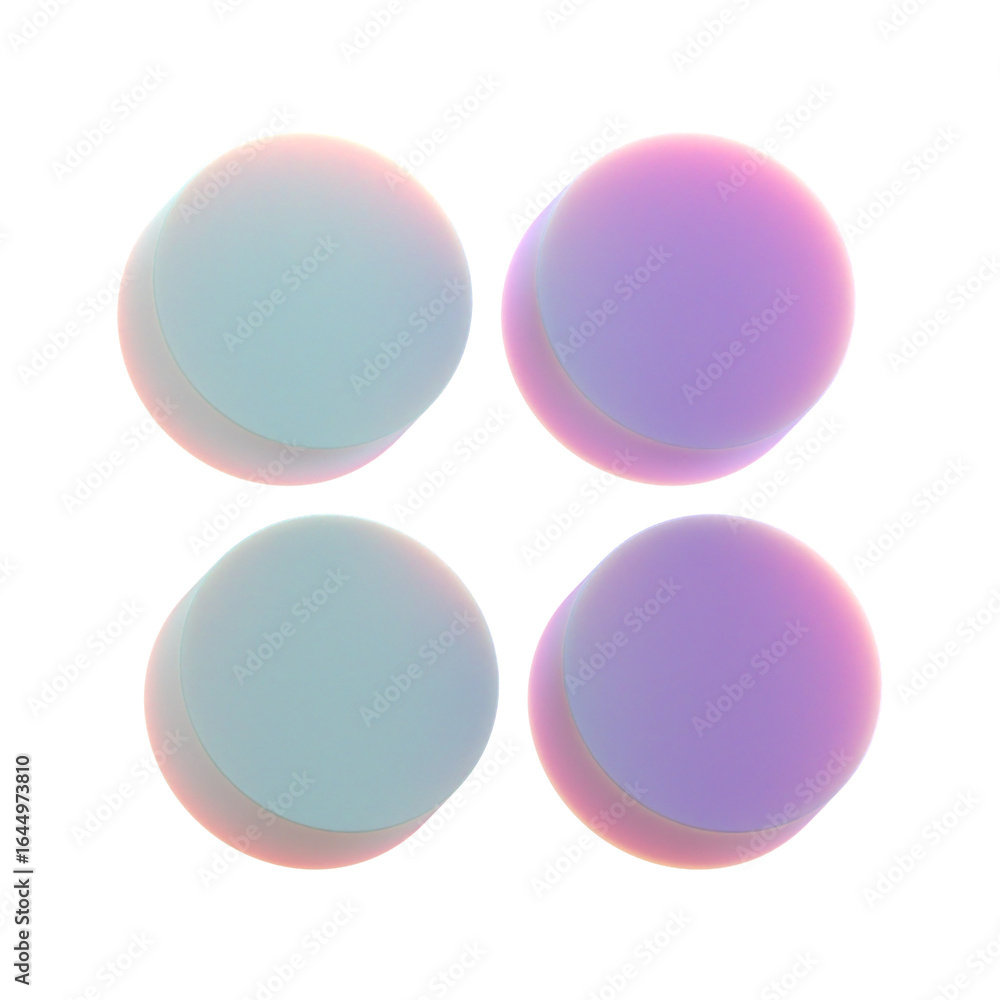 Poster 3d gradient geometric dots shape for your design on an isolated background. 3d rendering icon