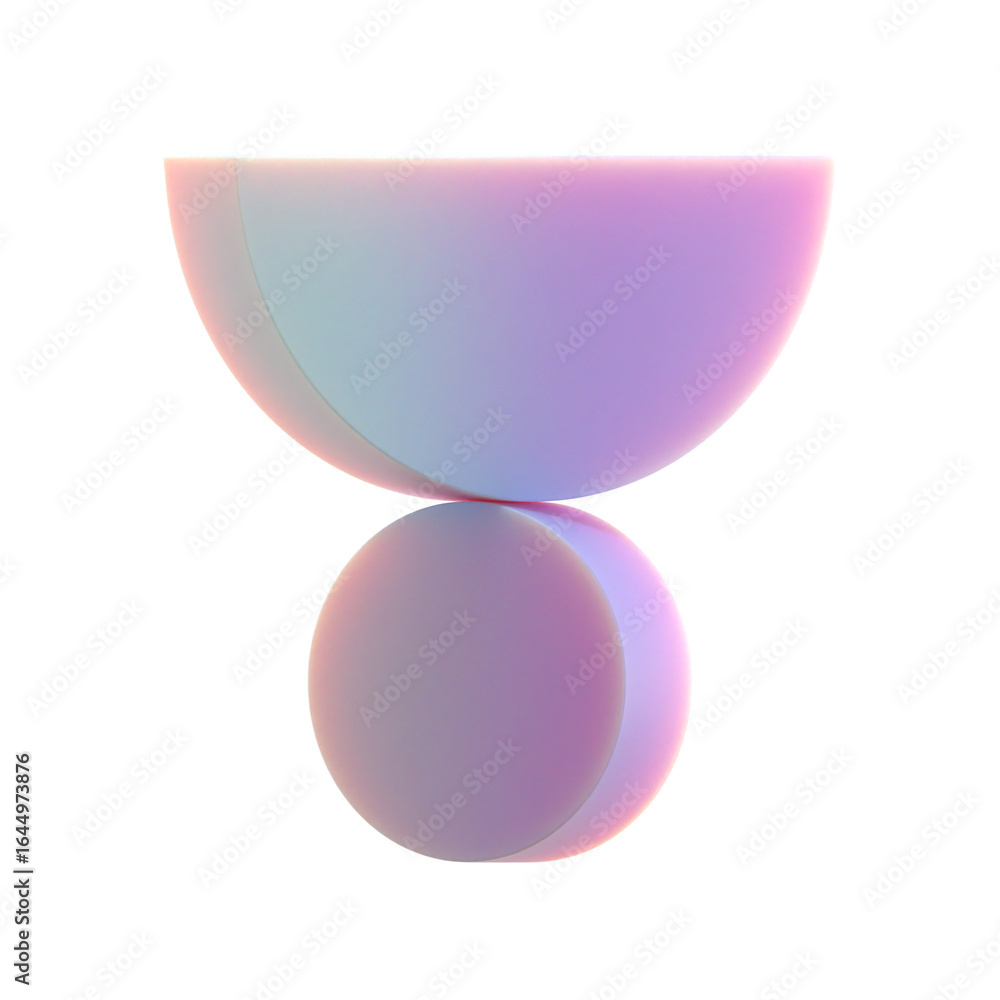 Poster 3d gradient geometric abstract balanced circle shape for your design on an isolated background. 3d r
