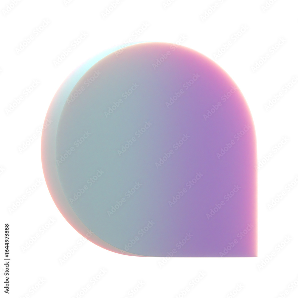 Poster 3d gradient geometric abstract chat icon for your design on an isolated background. 3d rendering ico
