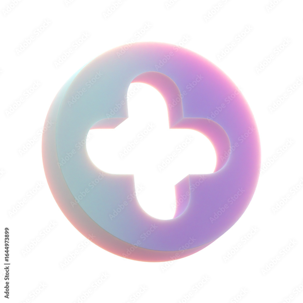 Poster 3d gradient geometric abstract circular add shape for your design on an isolated background. 3d rend