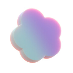 3d gradient geometric abstract Rounded Star shape for your design on an isolated background. 3d rendering icon