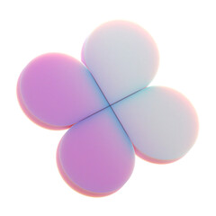 3d gradient geometric abstract Chat flower shape for your design on an isolated background. 3d rendering icon