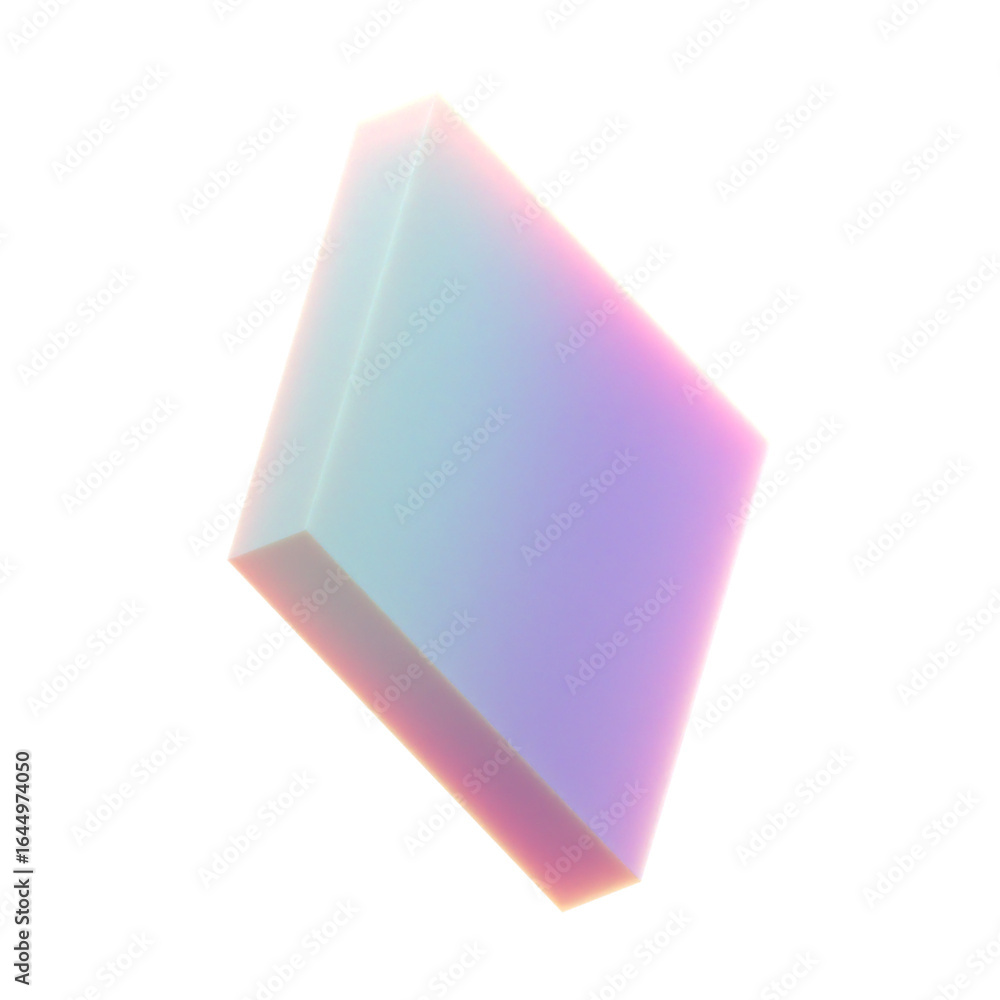 Poster 3d gradient geometric abstract diamond shape for your design on an isolated background. 3d rendering
