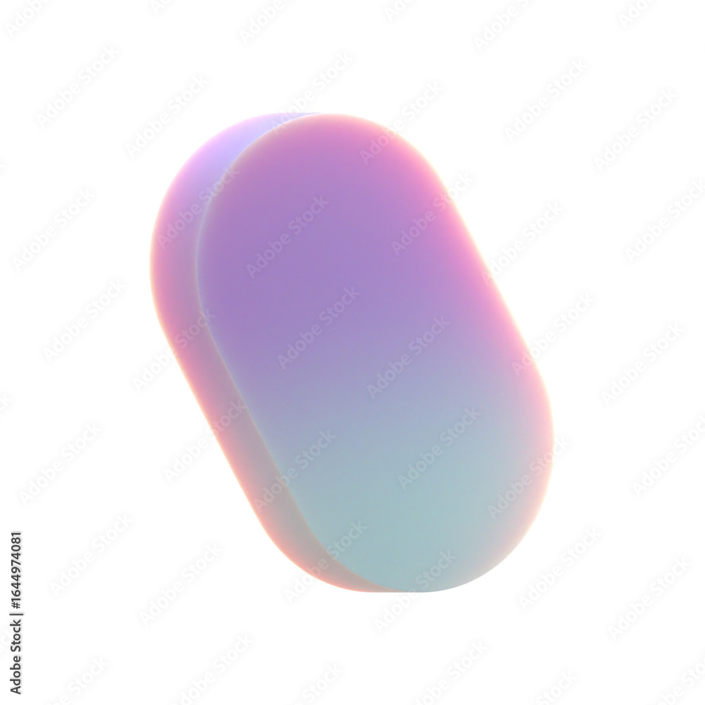 Poster 3d gradient geometric abstract rounded rectangle shape for your design on an isolated background. 3d