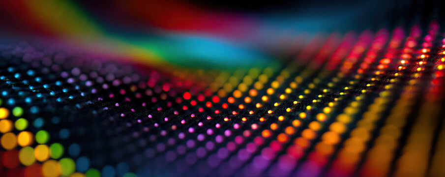 Colorful abstract pattern of light spots creating a vibrant and dazzling visual effect at night
