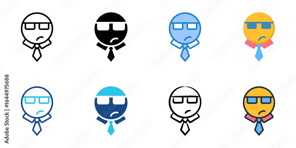 Poster professional icon set multiple style collection