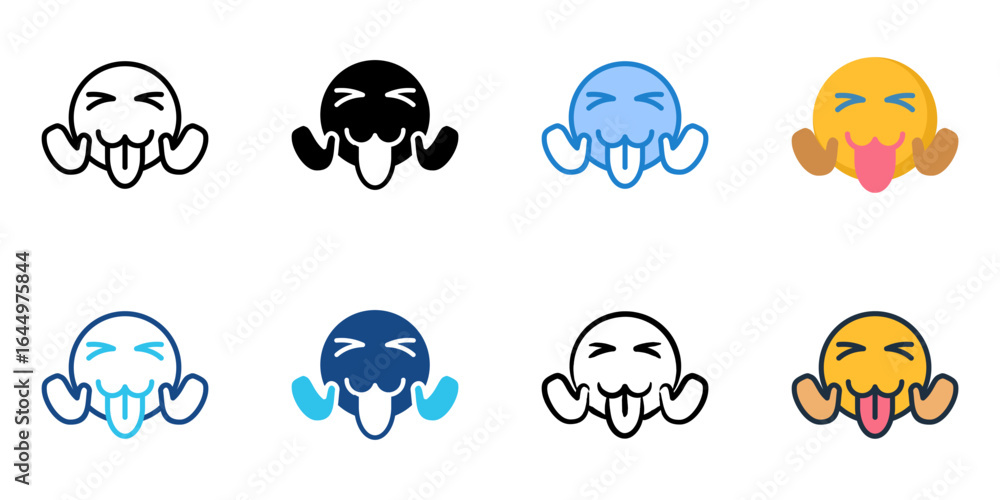 Poster playful icon set multiple style collection