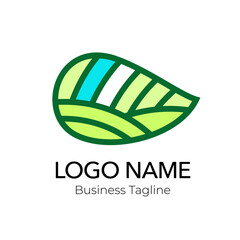 Logo Leaf Modern Vector Design Template