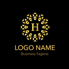 Fototapeta premium H Gold Modern Logo Design Template