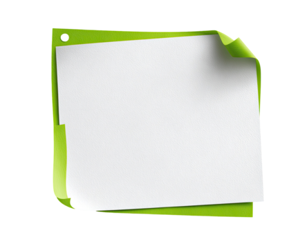 Empty green sticky note