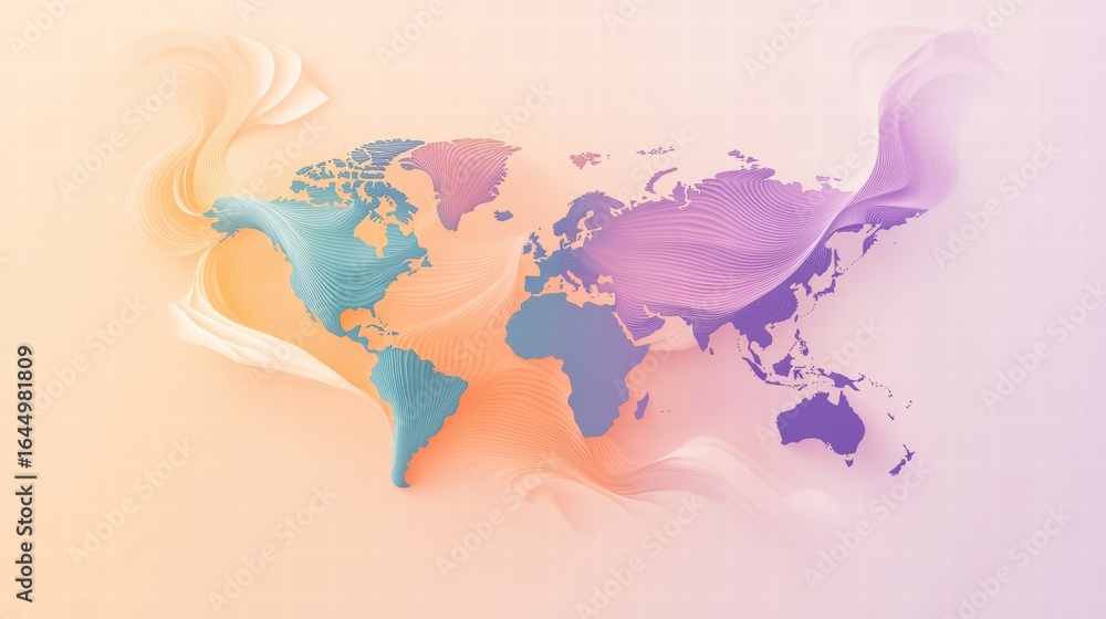 Aufkleber world map with heat map gradient a world map with a heat map gradient showing economic activity, vis
