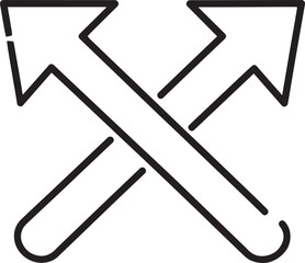 Double Reverse Arrow Black Silhouette Vector Icon