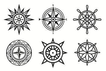 Collection of Nautical and Celestial Symbols.