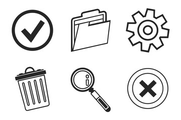 Collection of Six Essential Business Icons.