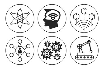 Futuristic Technology and Innovation Icons Set.