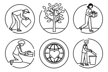 People Performing Acts of Kindness and Environmental Care.