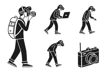 People Using Virtual Reality Technology and Camera.