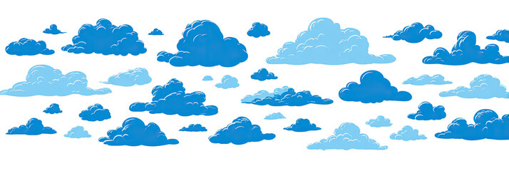 Many blue pixelated clouds