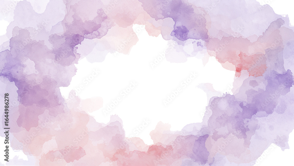 Poster abstract watercolor cloud frame with transparent center on isolated setting