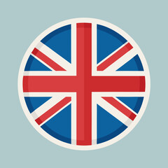 Obraz premium Circular emblem of the union jack flag of the united kingdom