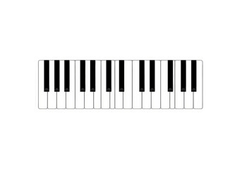 Fototapeta premium Compact Keyboard Minimalist Piano Keys Graphic isolated on transparent background