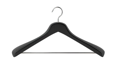 Black coat hanger with metal hook (1)