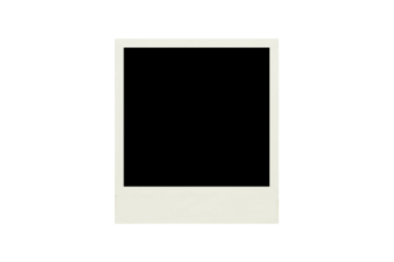 Pastel colour photo frame with black screen, isolated on transparent background, 