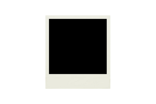 Pastel colour photo frame with black screen, isolated on transparent background, 