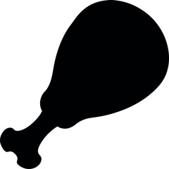 Fried chicken leg piece silhouette icon vector illustration