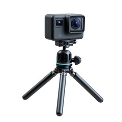 GoPro on tripod isoleted on transparent background.
