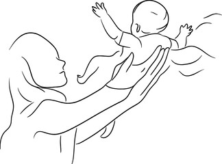 The modern theme of continuous one-line drawing depicts a helping hand, symbolizing an act of kindness where a person assists their friend