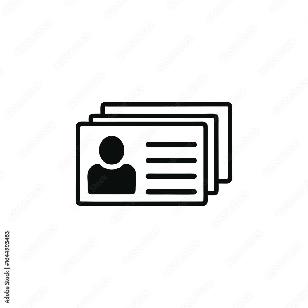 Poster identification card icon stacked for business and personal use minimalist line art design presentati