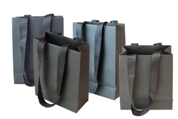 Set of dark paper bags. isolated on a white background