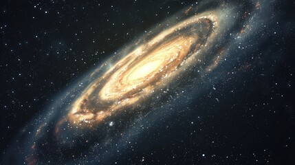 Obraz premium Science and Technology concept of awe and wonder at the vastness of the universe and the beauty of our Galaxy in space, Milky way galaxy illustration. 