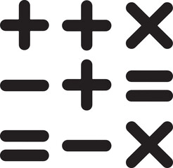 Obraz premium Plus minus multiplication division symbols vector