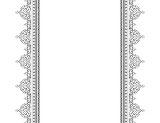 Set of Seamless borders pattern for Mehndi, Henna drawing and tattoo. Decoration in ethnic oriental, Indian style. Doodle ornament. Outline hand draw vector illustration.
