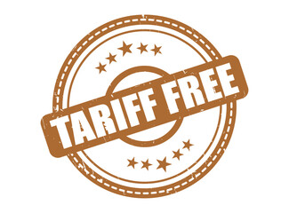 Obraz premium Tariff Free Rubber Stamp Seal with a Star Border