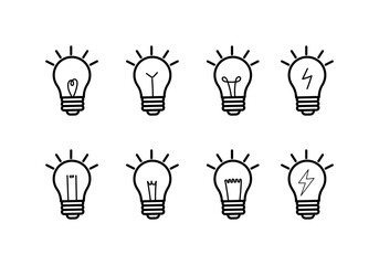 Lamp light bulb icon symbol vector illustration. Idea solution symbol isolated on background.